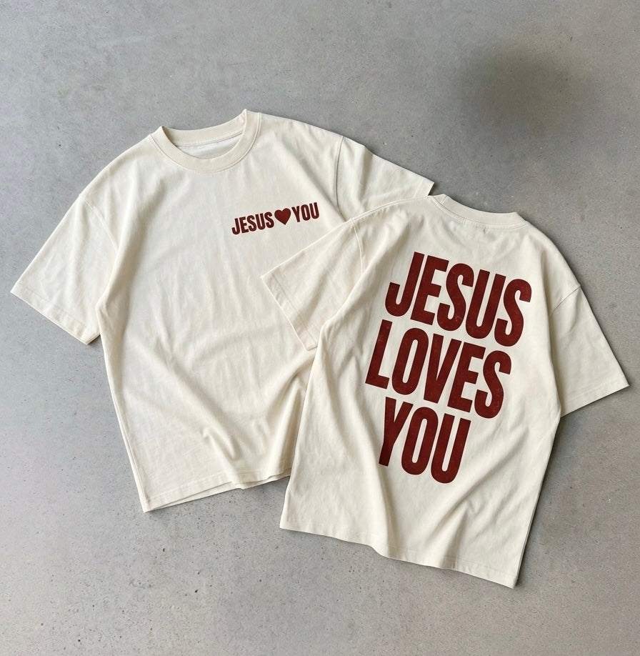 JESUS LOVES YOU-HEAVY BOXY TEE