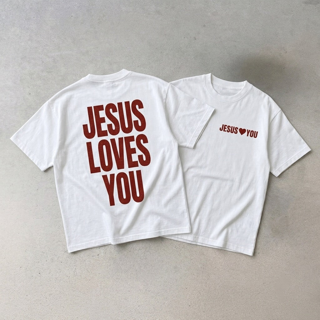 JESUS LOVES YOU-HEAVY BOXY TEE