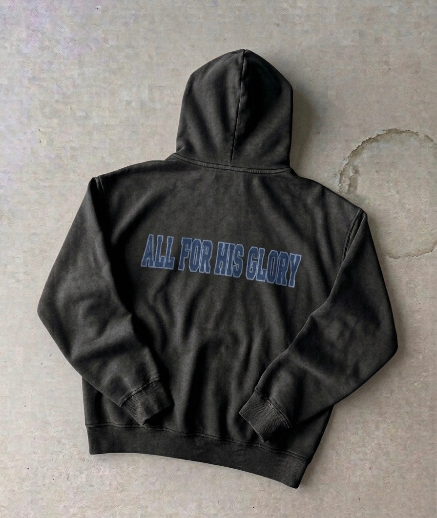 ALL FOR HIS GLORY BLUE-SNOW WASH OVERSIZED HOODIE