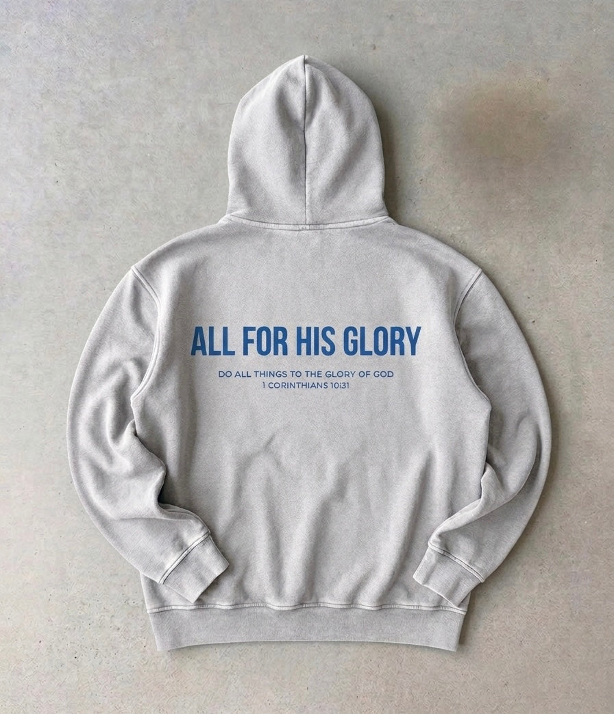 ALL FOR HIS GLORY-SNOW WASH HOODIE