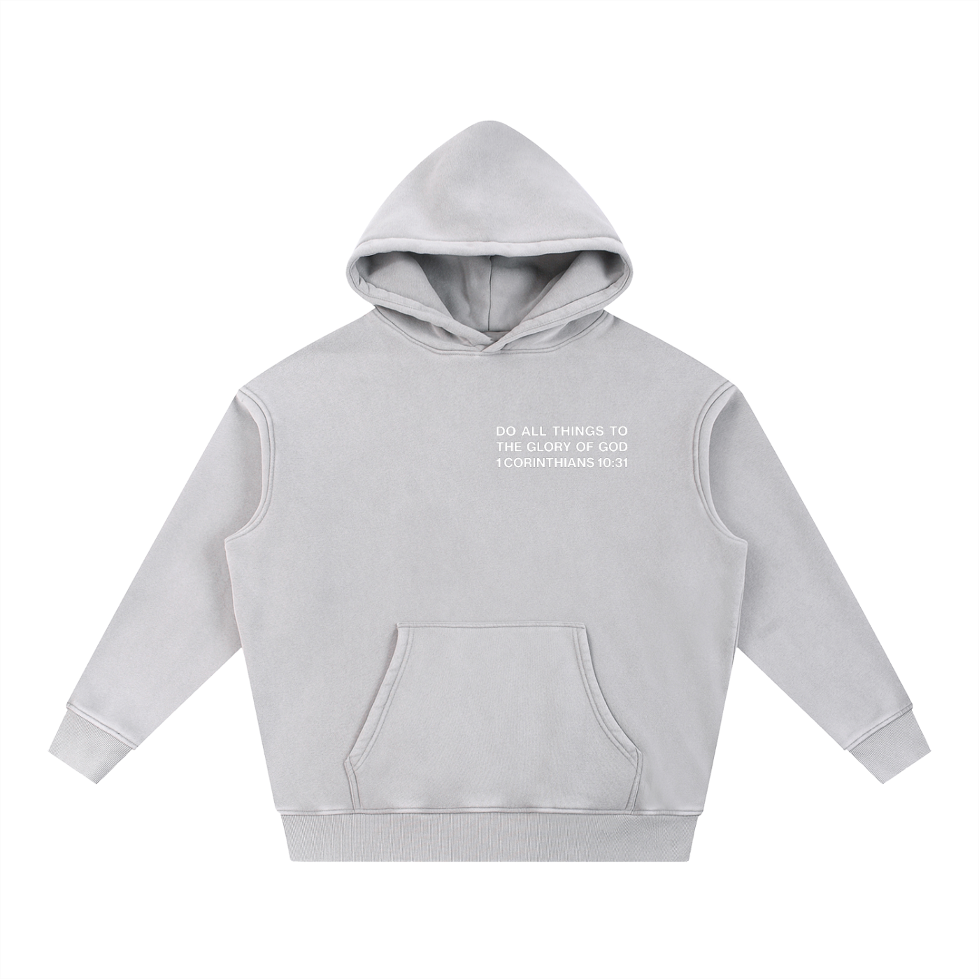 ALL FOR HIS GLORY WHITE-SNOW WASH OVERSIZED HOODIE