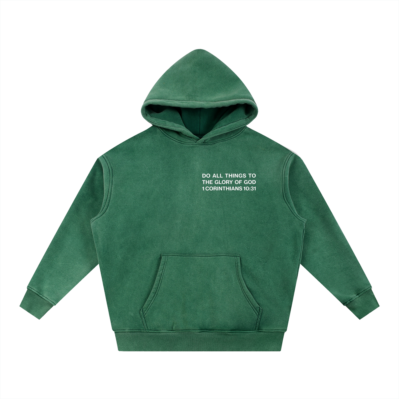 ALL FOR HIS GLORY WHITE-SNOW WASH OVERSIZED HOODIE