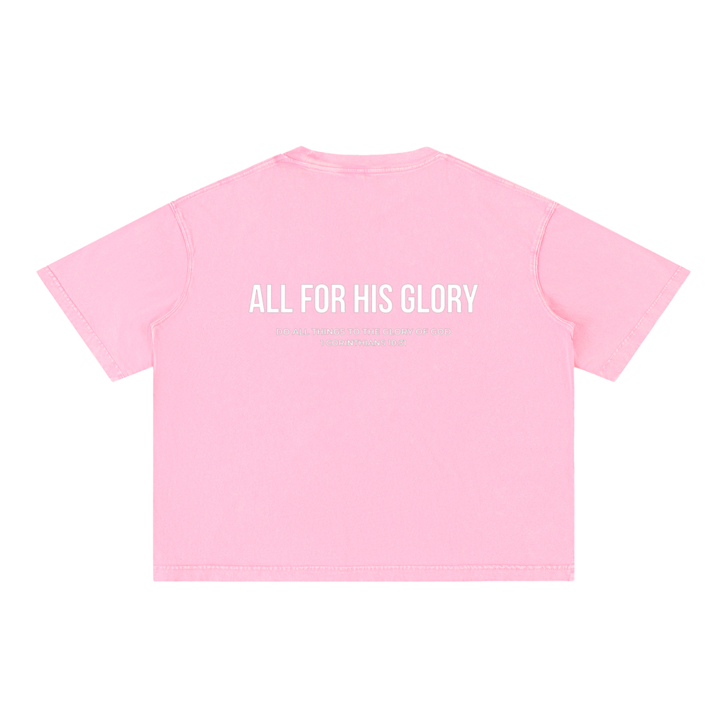 ALL FOR HIS GLORY-MINERAL WASH CROPPED BOXY TEE