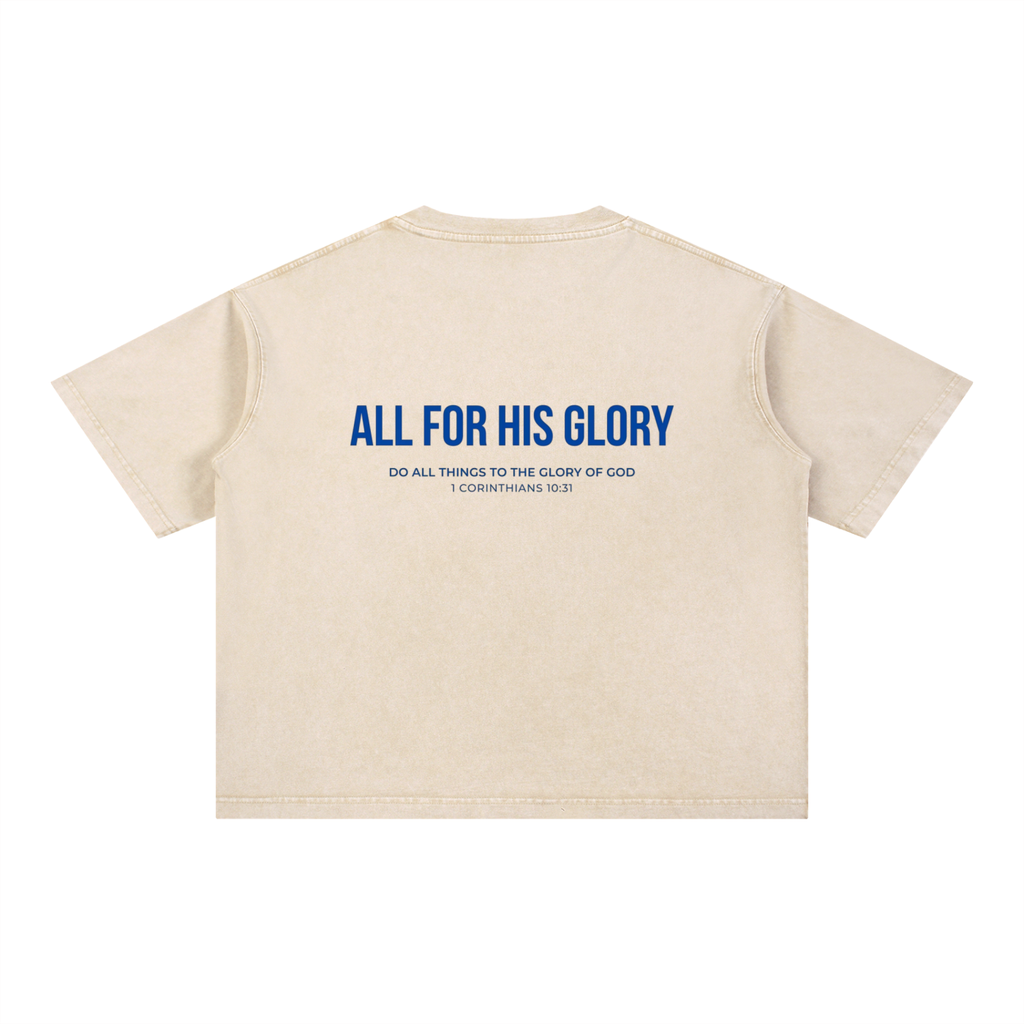 ALL FOR HIS GLORY-MINERAL WASH CROPPED BOXY TEE