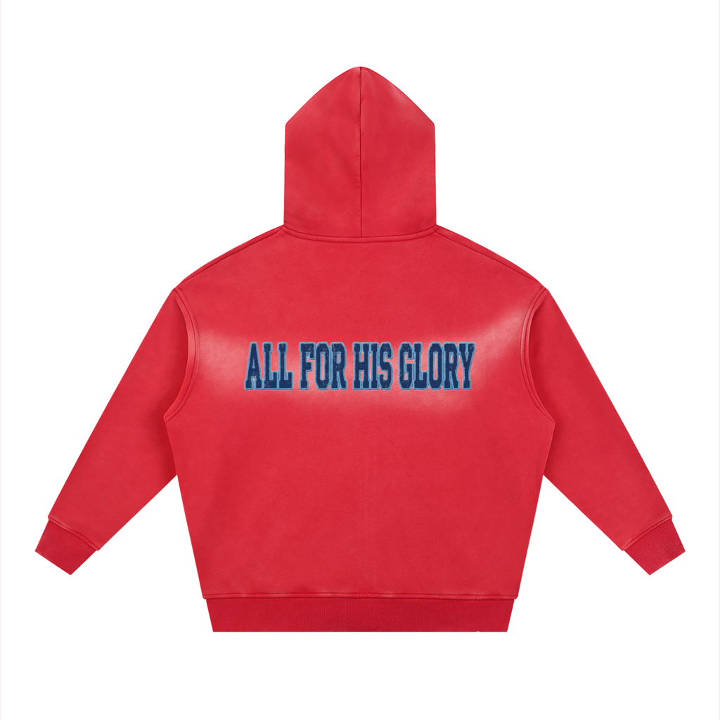 ALL FOR HIS GLORY- SUNFADE ZIPPER BOXY FLEECE