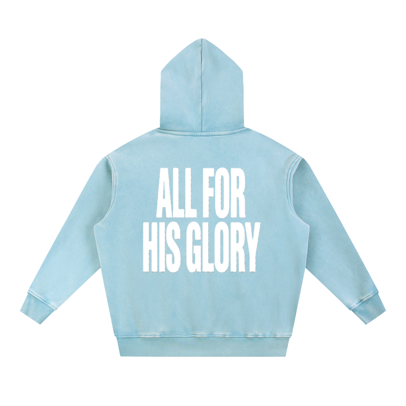 ALL FOR HIS GLORY WHITE-SNOW WASH OVERSIZED HOODIE