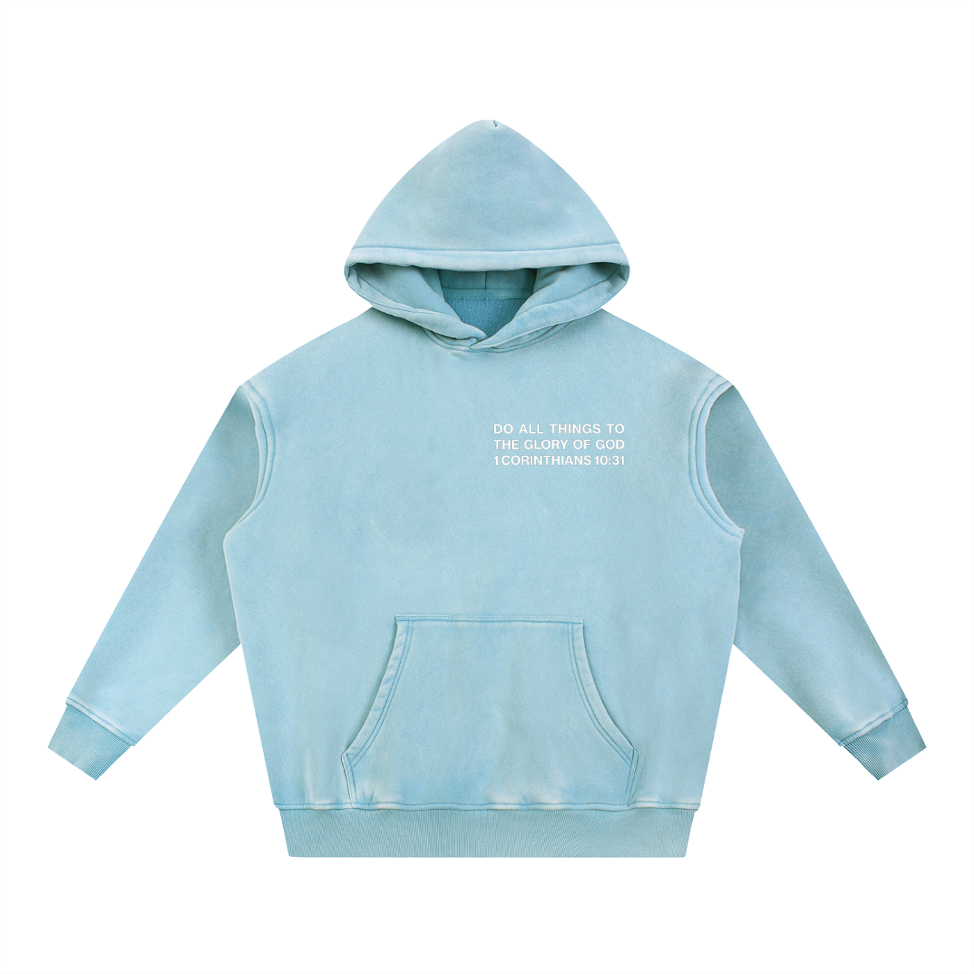ALL FOR HIS GLORY WHITE-SNOW WASH OVERSIZED HOODIE