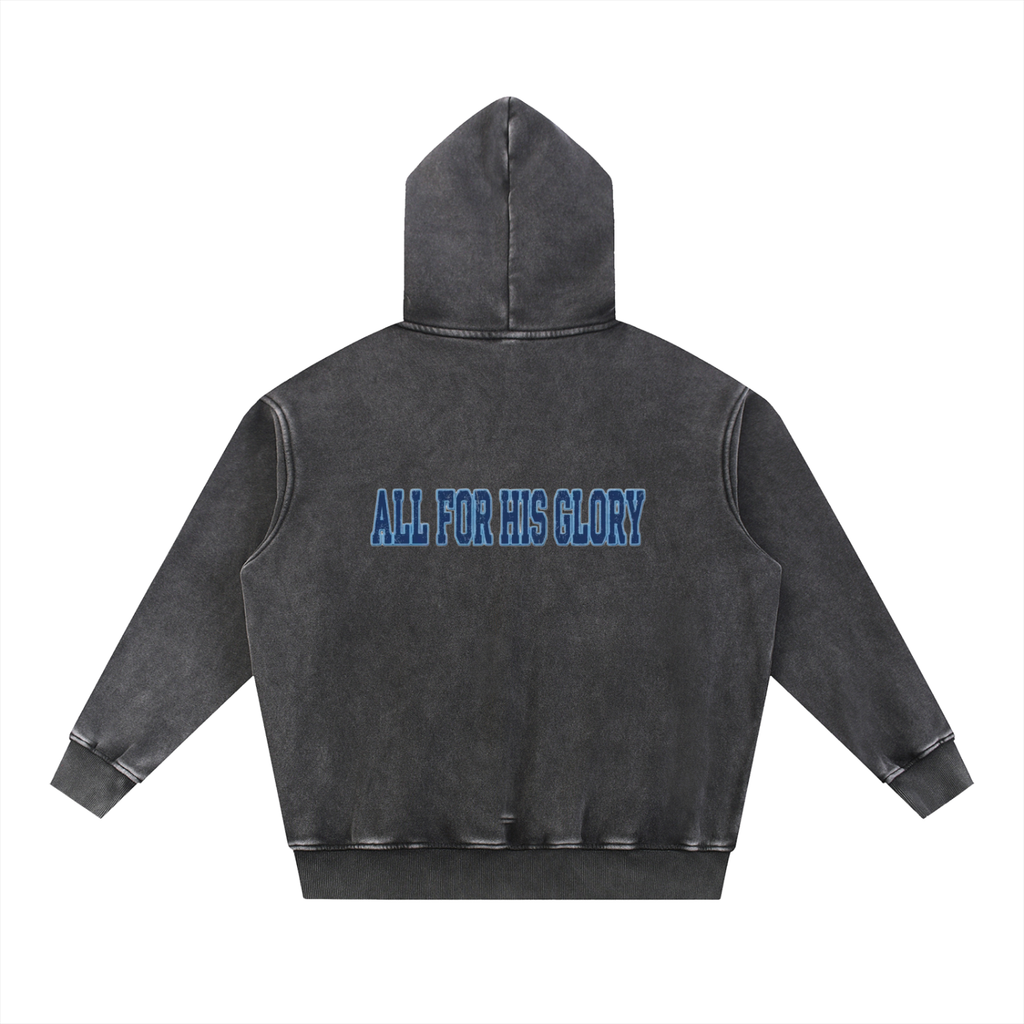 ALL FOR HIS GLORY BLUE-SNOW WASH OVERSIZED HOODIE