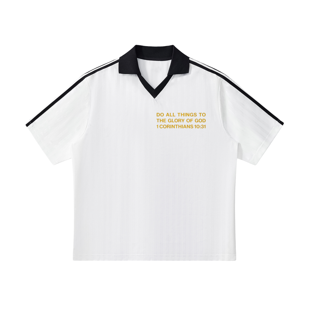 ALL FOR HIS GLORY-STRIPED SOCCER JERSEY