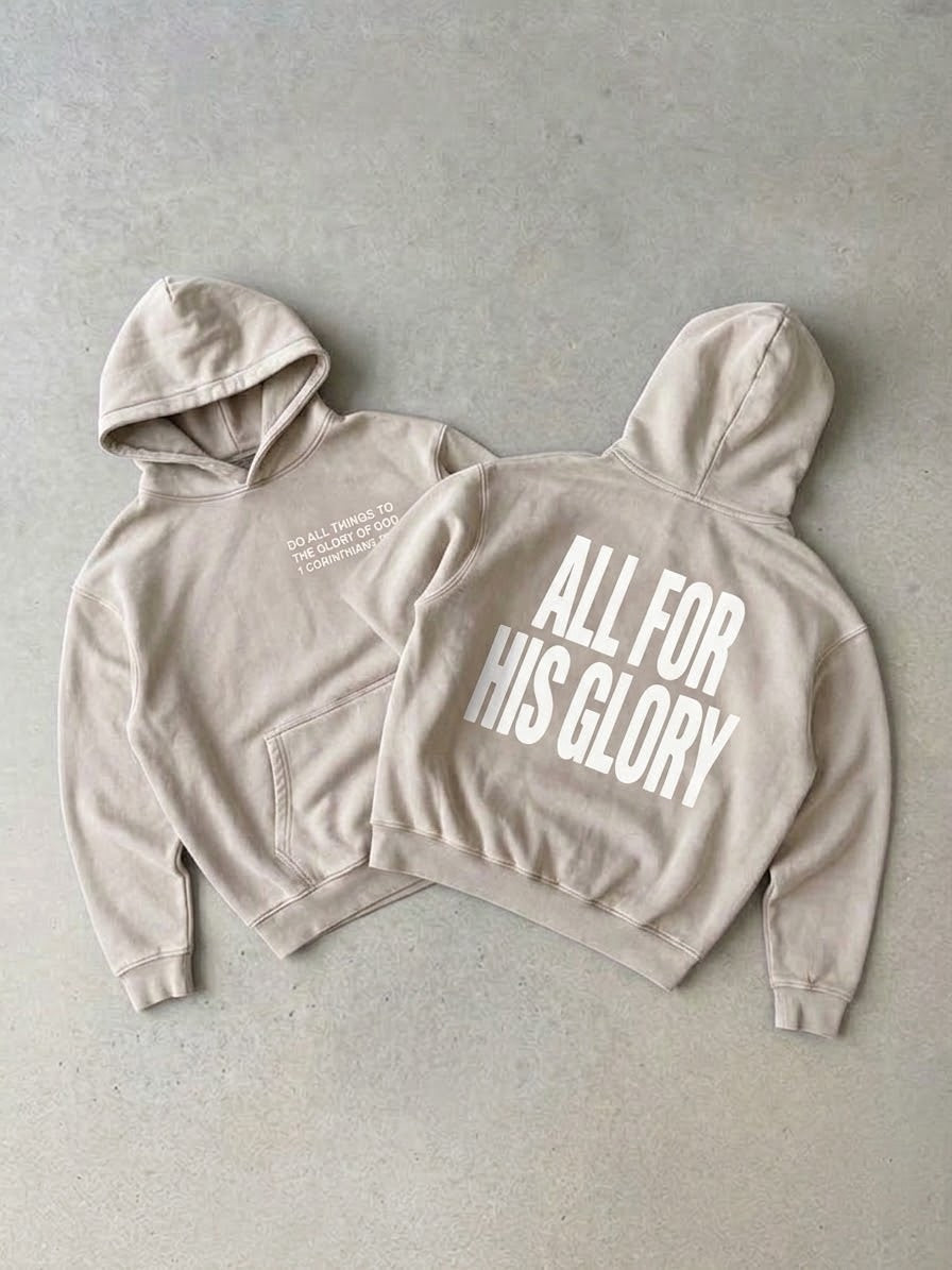 ALL FOR HIS GLORY WHITE-SNOW WASH OVERSIZED HOODIE