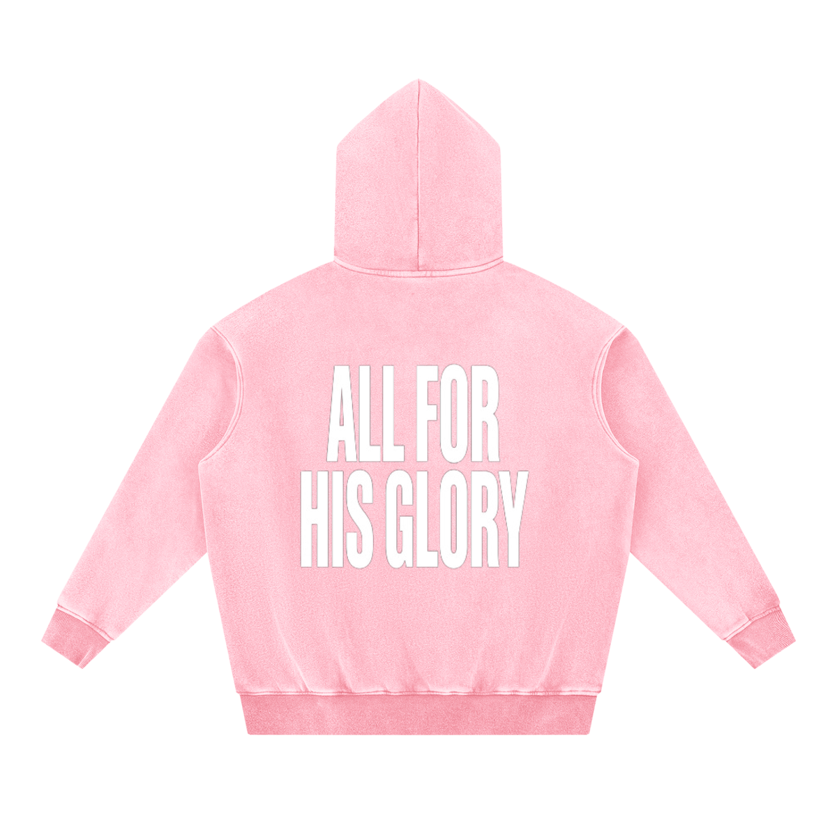 ALL FOR HIS GLORY WHITE-SNOW WASH OVERSIZED HOODIE
