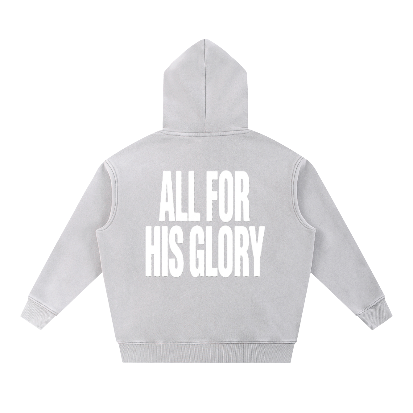 ALL FOR HIS GLORY WHITE-SNOW WASH OVERSIZED HOODIE