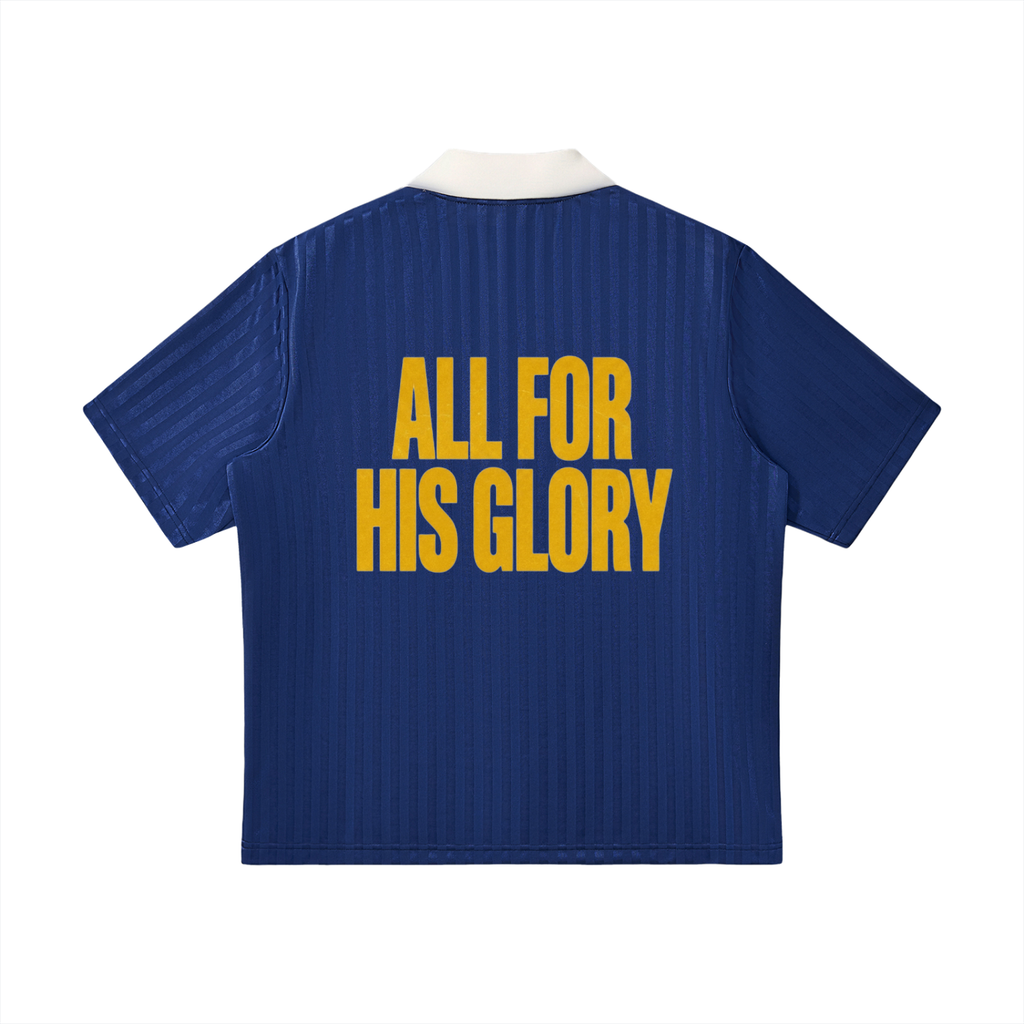 ALL FOR HIS GLORY-STRIPED SOCCER JERSEY