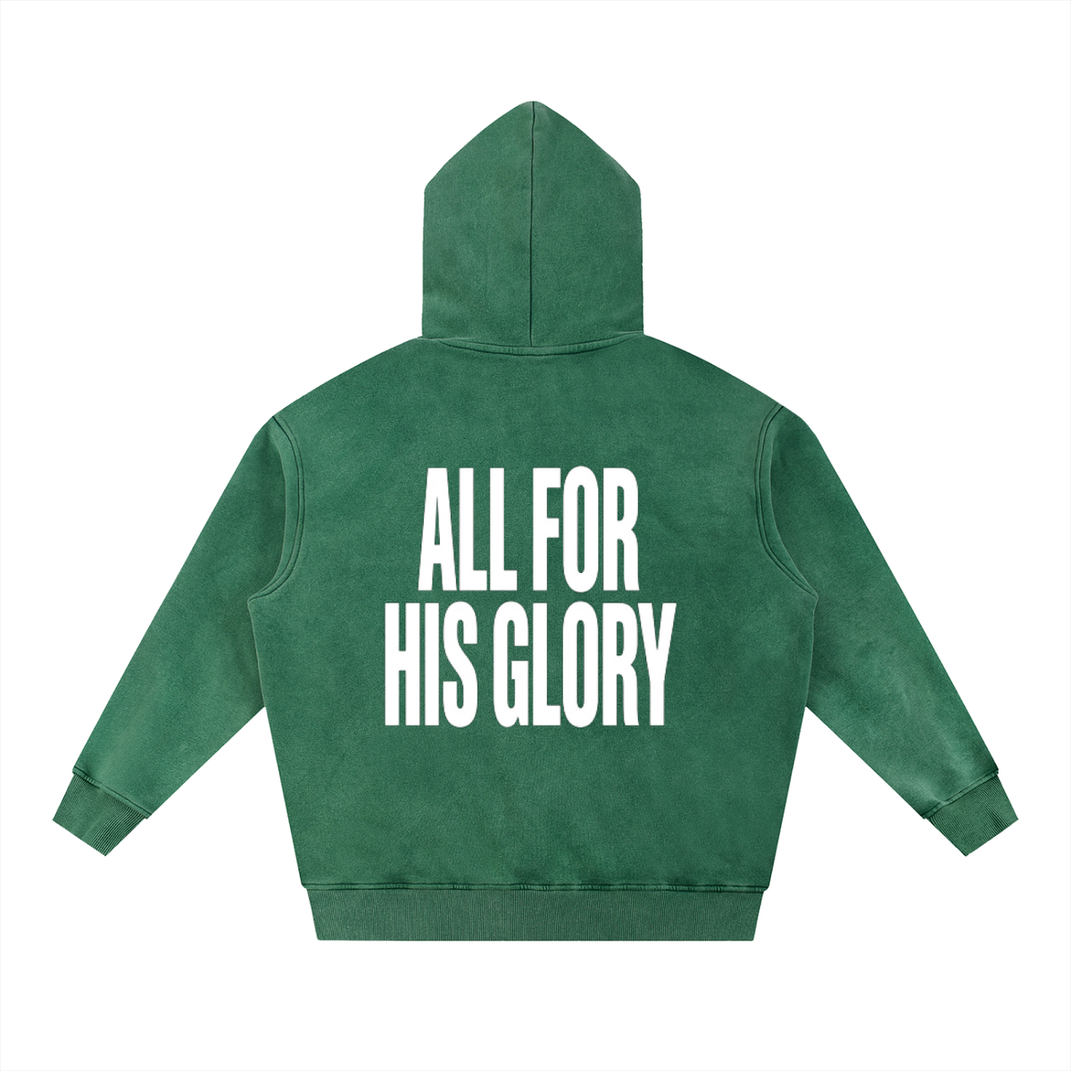 ALL FOR HIS GLORY WHITE-SNOW WASH OVERSIZED HOODIE