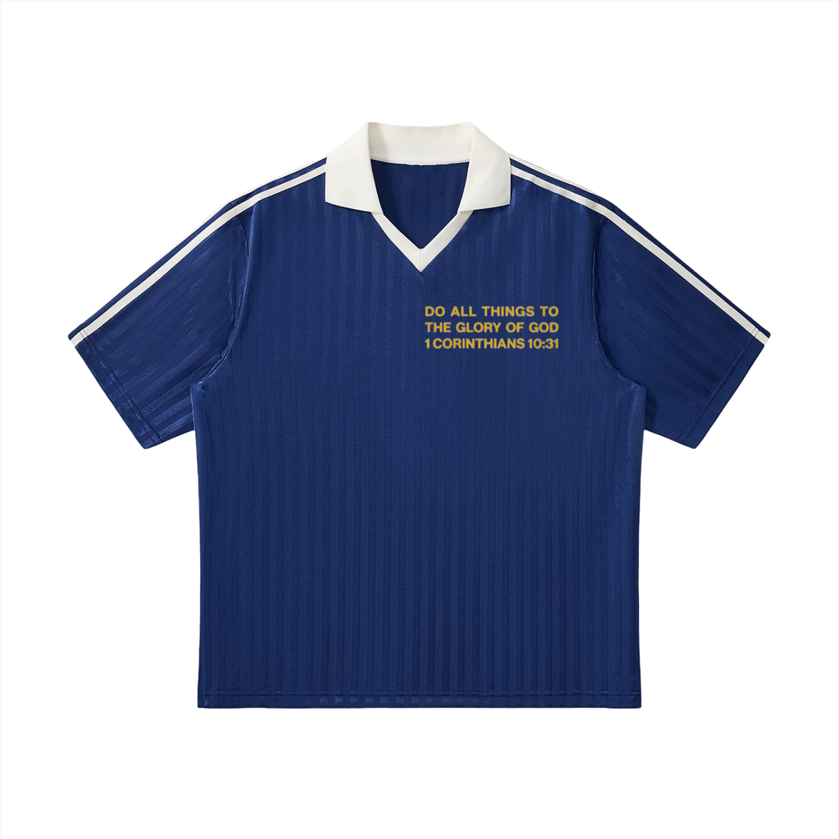 ALL FOR HIS GLORY-STRIPED SOCCER JERSEY